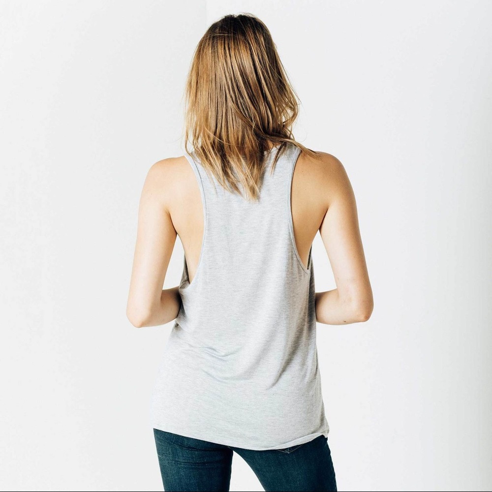 NEW Modal Muscle Racerback Tank In Heather Grey - Picture 7 of 9